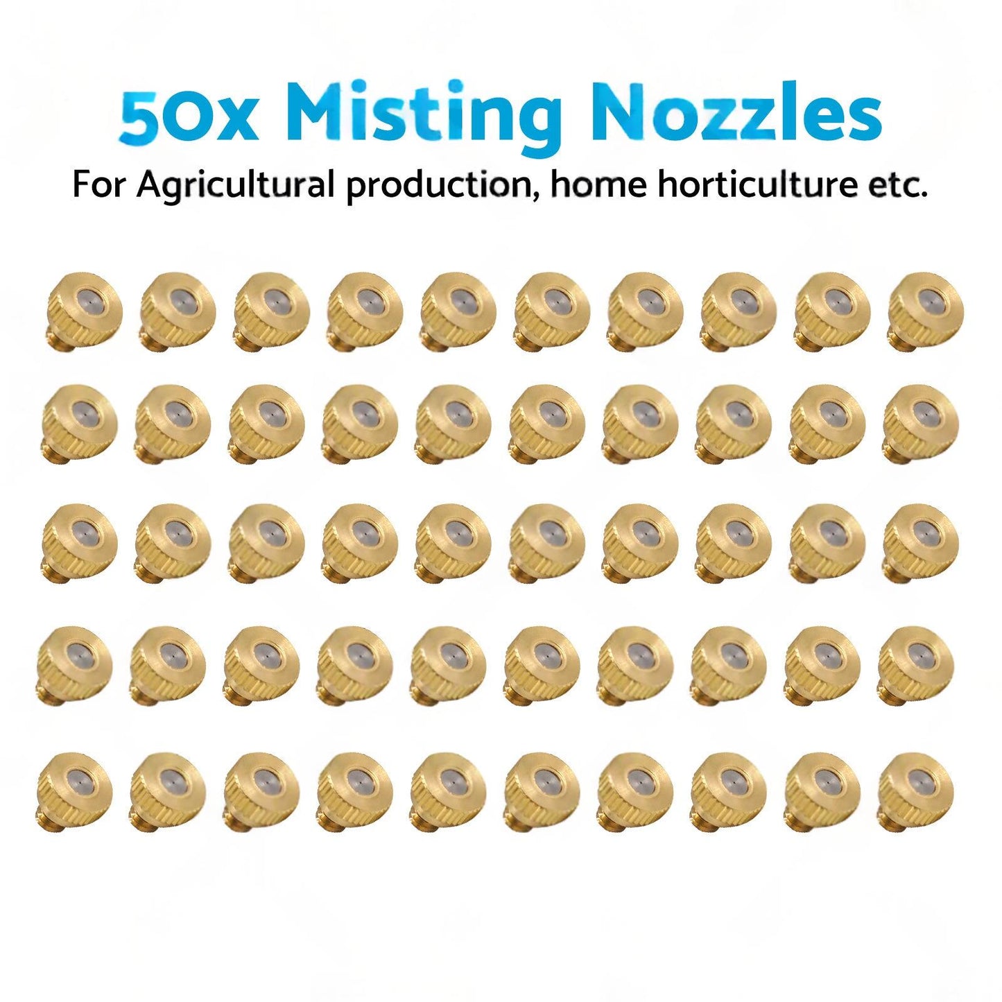50x Brass Misting Nozzles 0.024 inch Suitable For Cooling System Water Mister Sprinkle