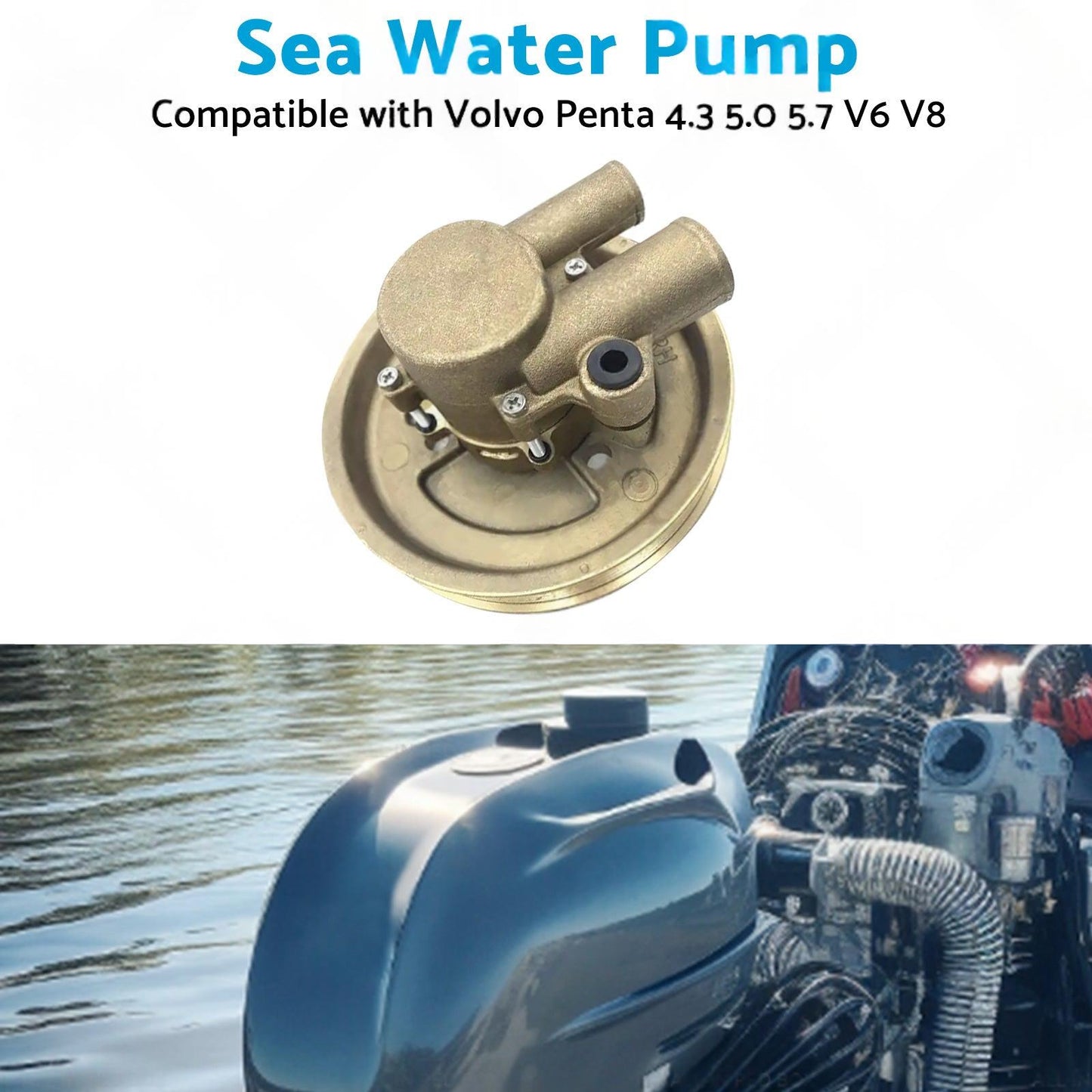 3812519 Raw Sea Impeller Water Pump For Volvo Penta 4. 3 5. 0 5. 7 V6 V8 21212799