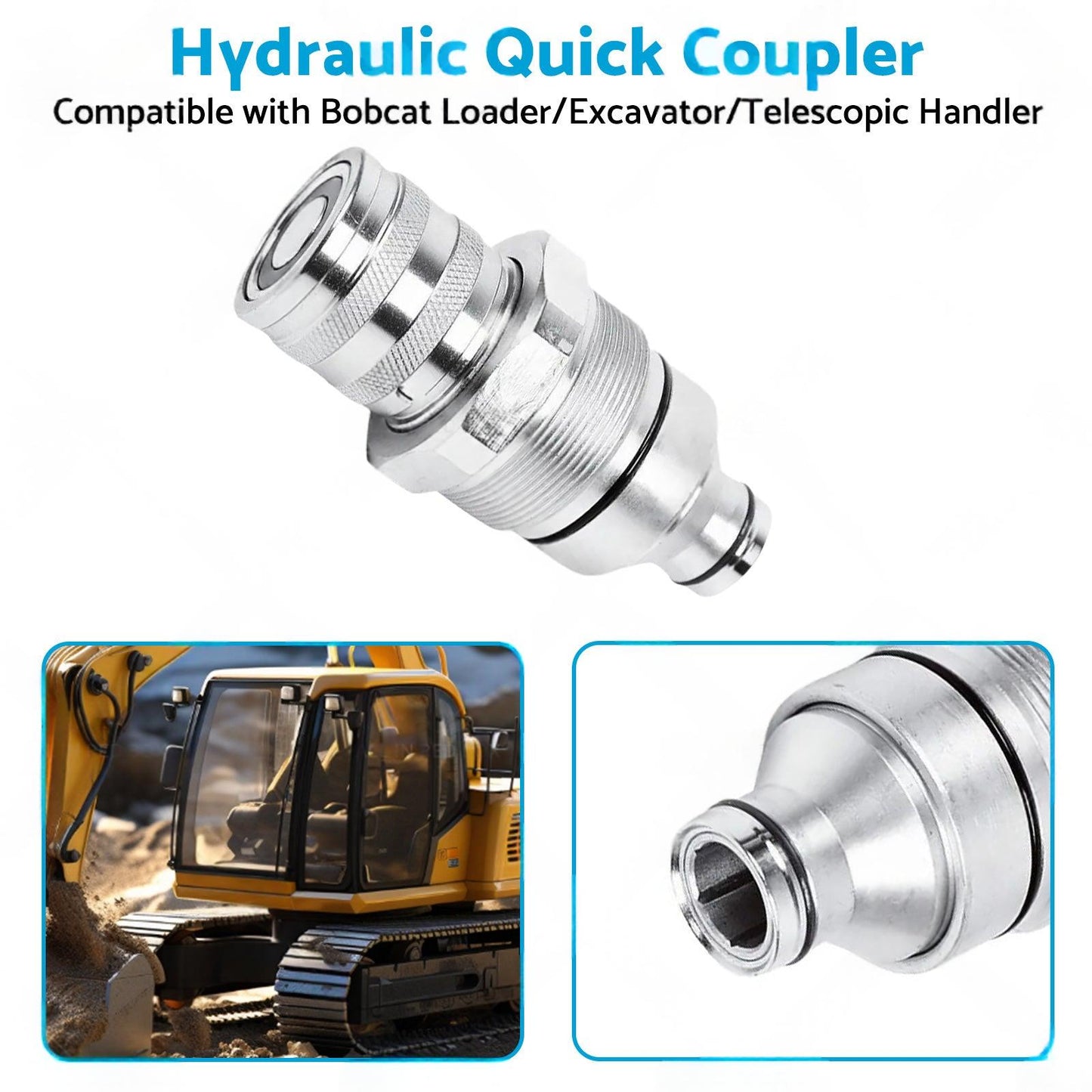 Female Hydraulic Coupler Flat-Faced Quick Connect 48mm Suitable For Bobcat 7246802 FFH