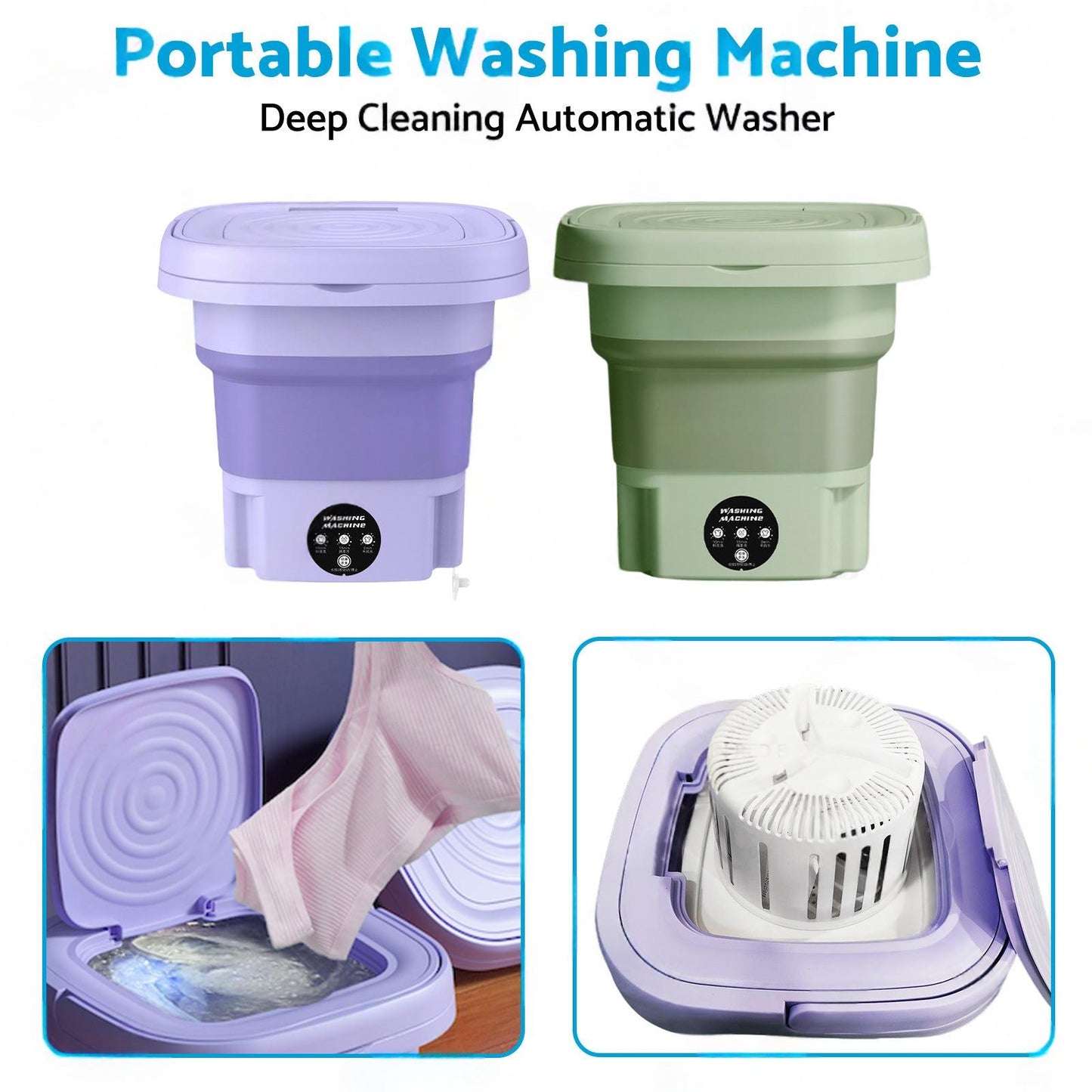 8L Foldable Portable Washing Machine with 3 Modes Deep Cleaning Automatic Washer 240V