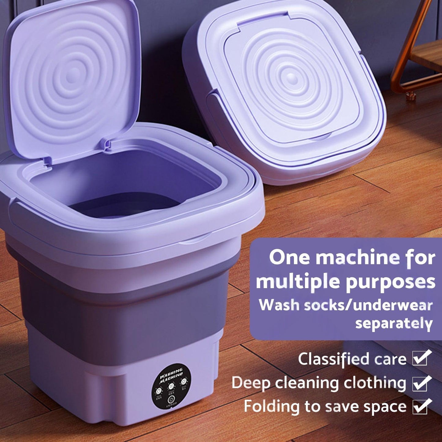 8L Foldable Portable Washing Machine with 3 Modes Deep Cleaning Automatic Washer 240V