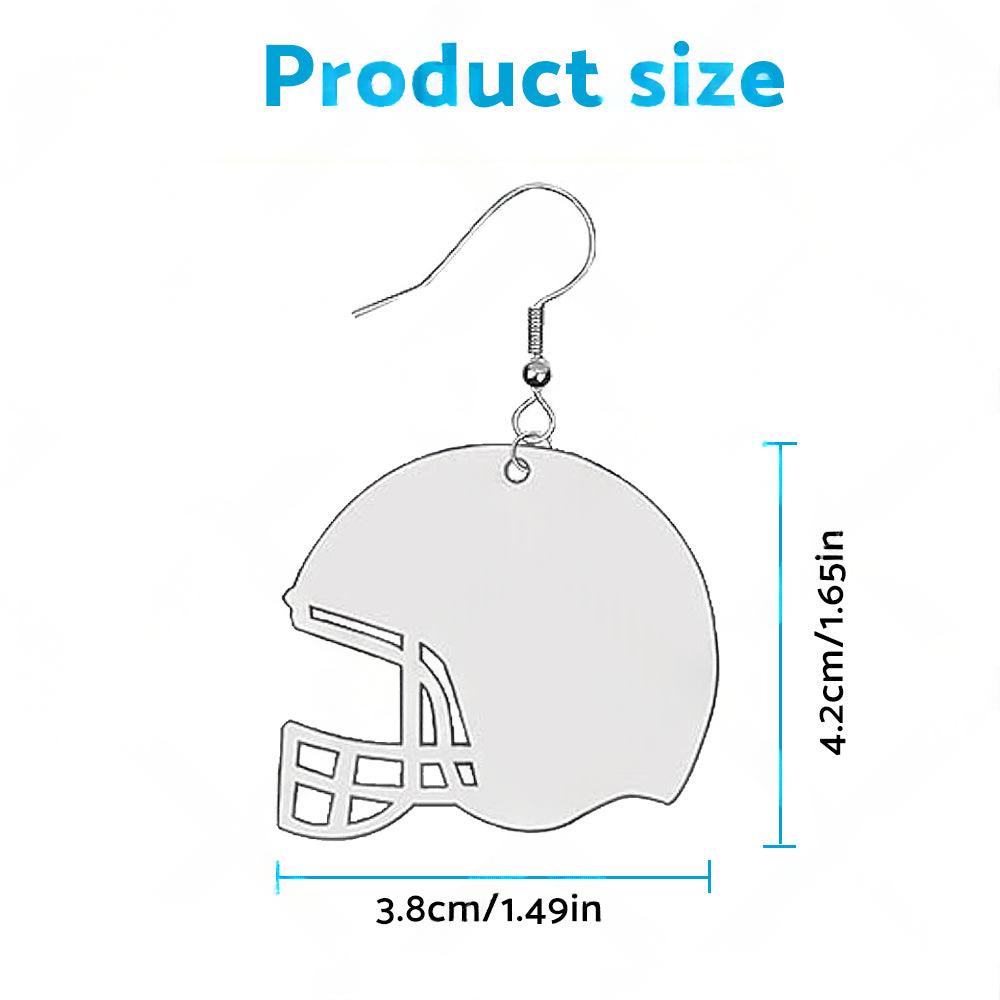 48PCS Sublimation Helmet Earring Blank MDF Double-Sided w  Hook and Jump Ring