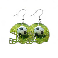 48PCS Sublimation Helmet Earring Blank MDF Double-Sided w  Hook and Jump Ring