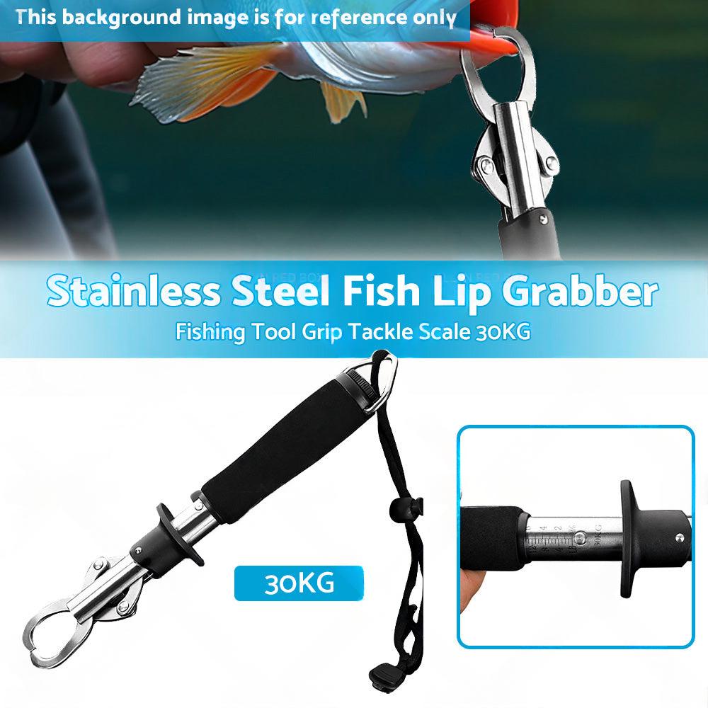 Stainless Steel Fish Lip Grabber Gripper Fishing Tool Grip Tackle Scale 30KG