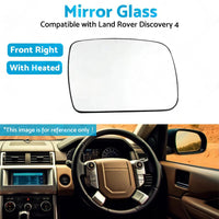 Right Side Mirror Glass Suitable for Land Rover Discovery 4 2009 -2013 w  Heated