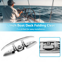 Boat Deck Foldable Cleat Portable 5 Inch Detachable Pre-drilled Cleats Part
