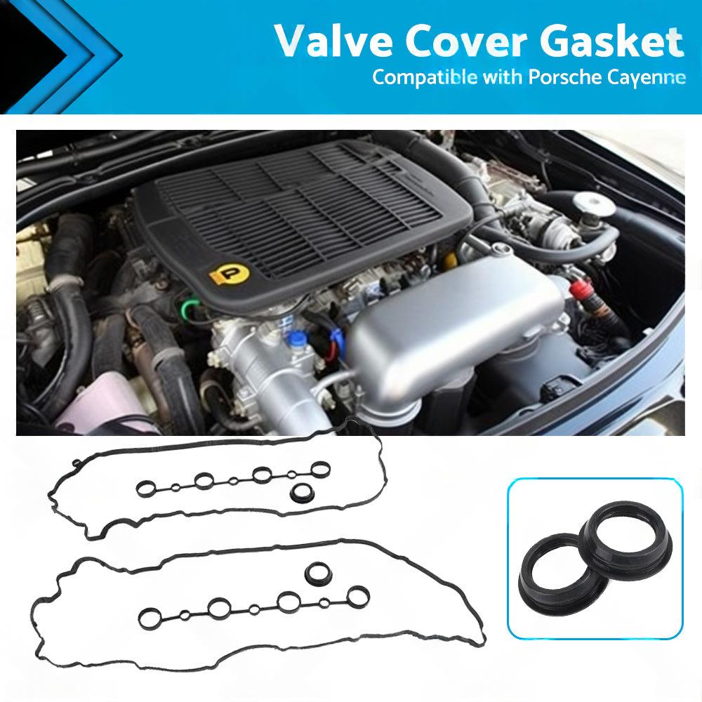 Left Right Valve Cover Gasket Spark Plug Seals Cam Gasket Suitable for Cayenne