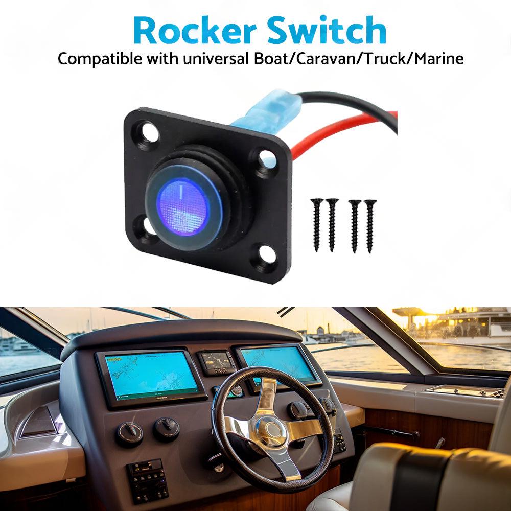 For Boat Caravan Truck Marine 12V 1 Gang Toggle Rocker Switch Panel ON OFF