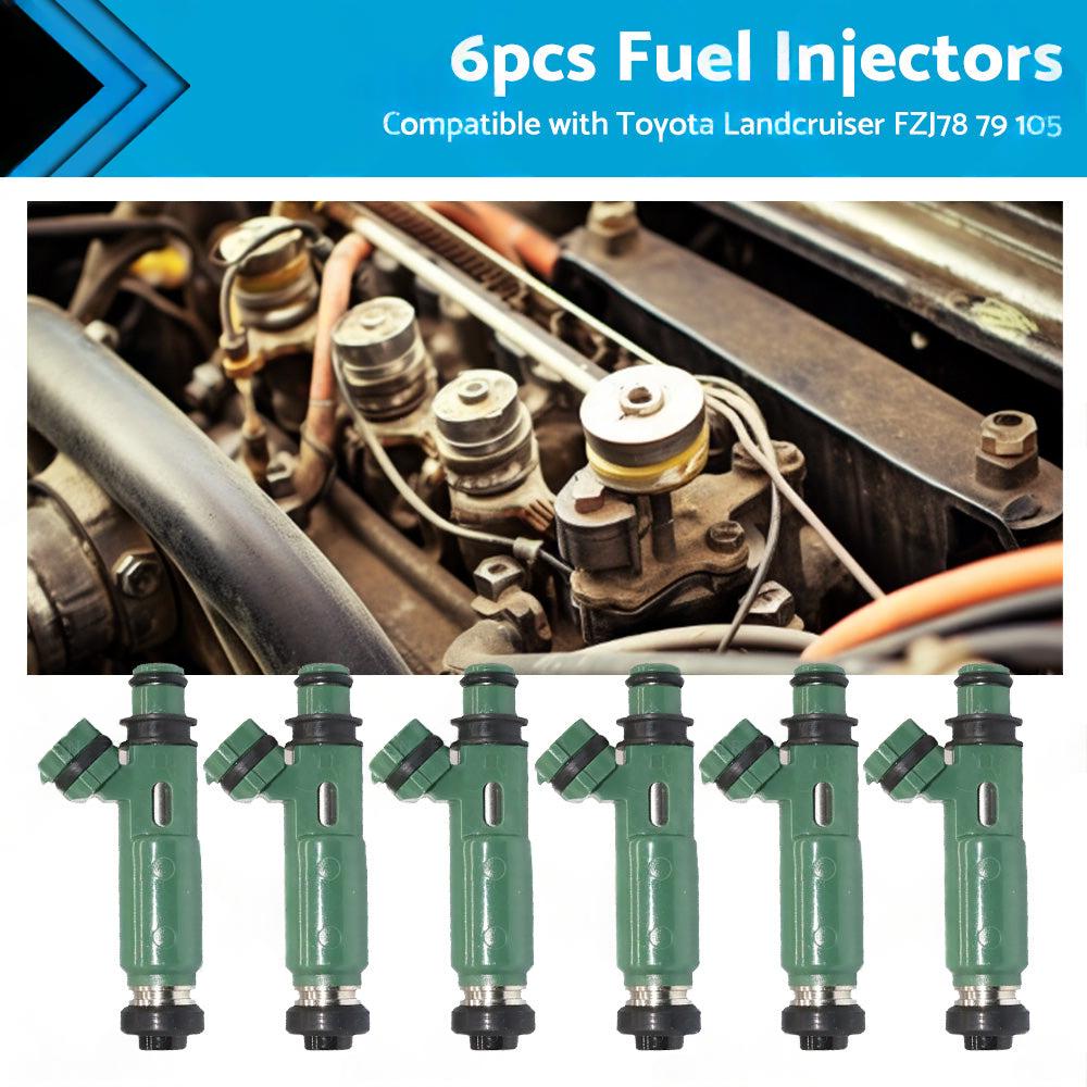6PCS Fuel injector Suitable for Toyota Land cruiser FZJ78 79 80 105 4. 5L 1FZ-FE
