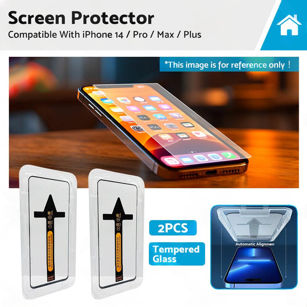 2PCS Tempered Glass Screen Protector Suitable For iPhone 14/ Pro/ Max/ Plus