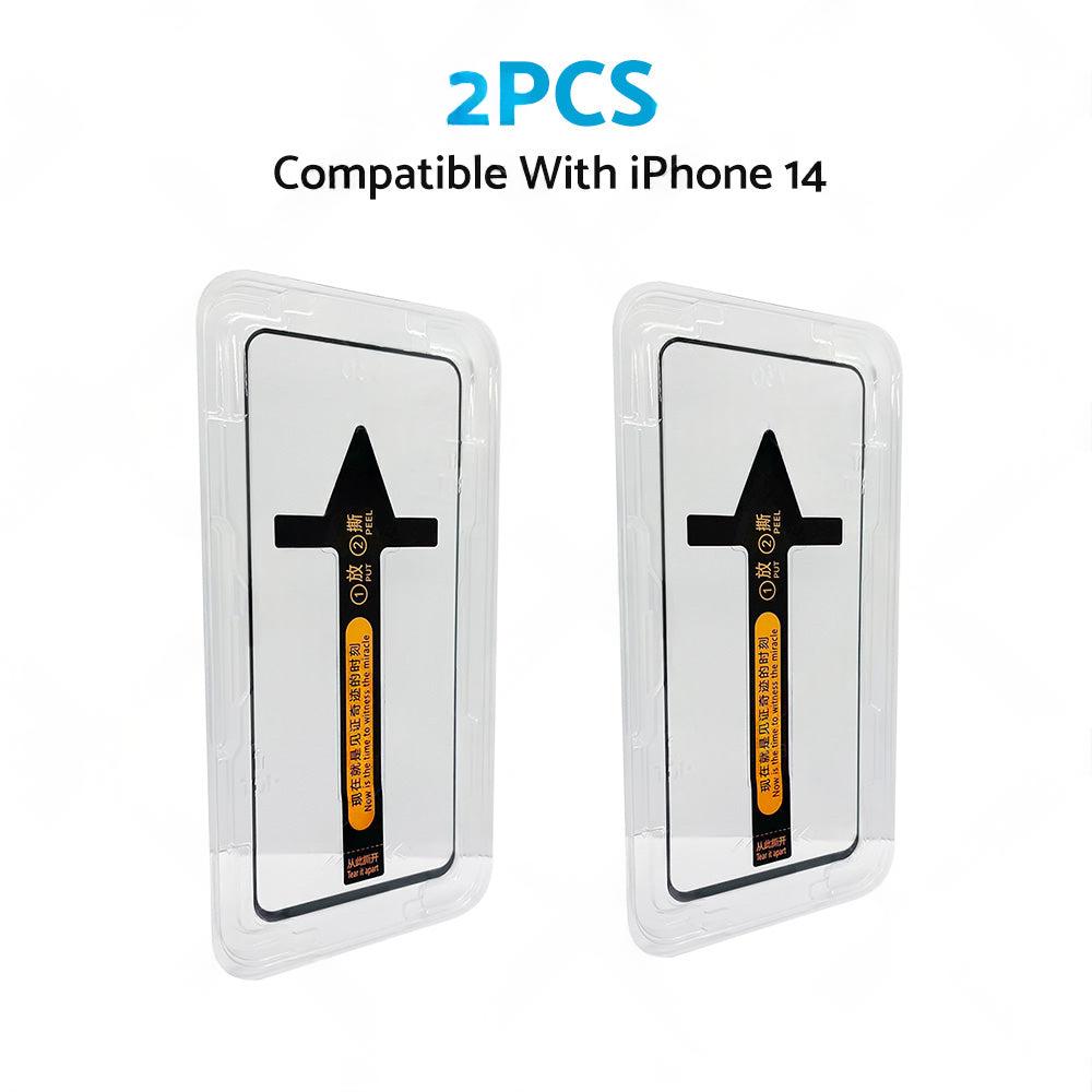 2PCS Tempered Glass Screen Protector Suitable For iPhone 14/ Pro/ Max/ Plus
