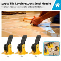 50PCS Tile Levelling Spacer Tiling Tool Leveling System Clips Floor Wall Wrench