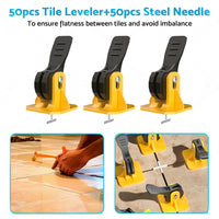 50PCS Tile Levelling Spacer Tiling Tool Leveling System Clips Floor Wall Wrench