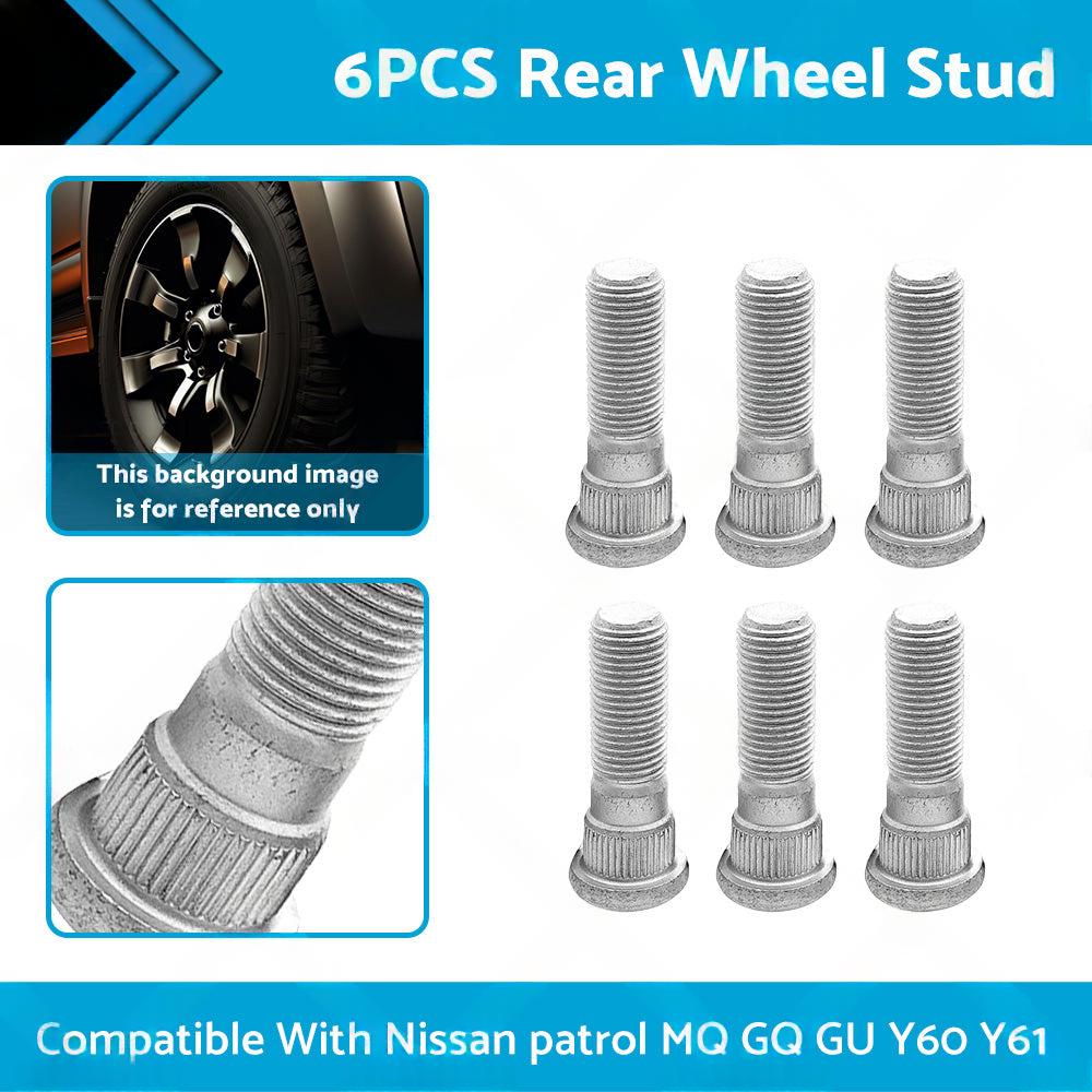 6PCS Rear Wheel Stud Suitable For Nissan patrol MQ GQ GU Y60 Y61