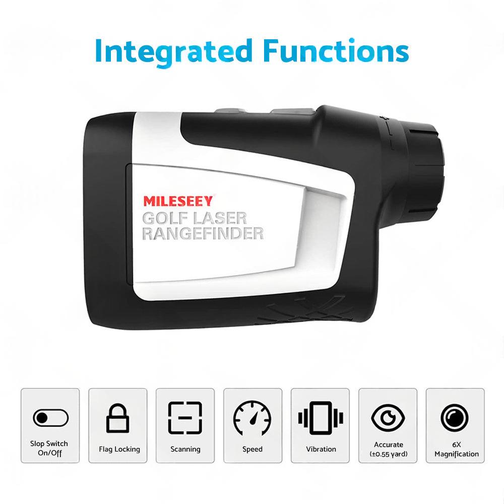 Mileseey 600M Golf Laser Range Finder with Slope On Off Flagpole Lock Vibration