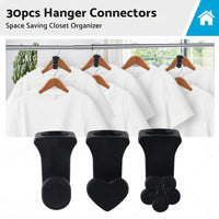 30PCS Closet Clothes Hanger Connector Hook Closet Space Organizer Space Saving
