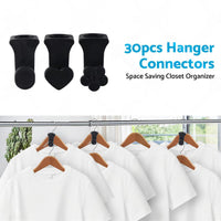 30PCS Closet Clothes Hanger Connector Hook Closet Space Organizer Space Saving
