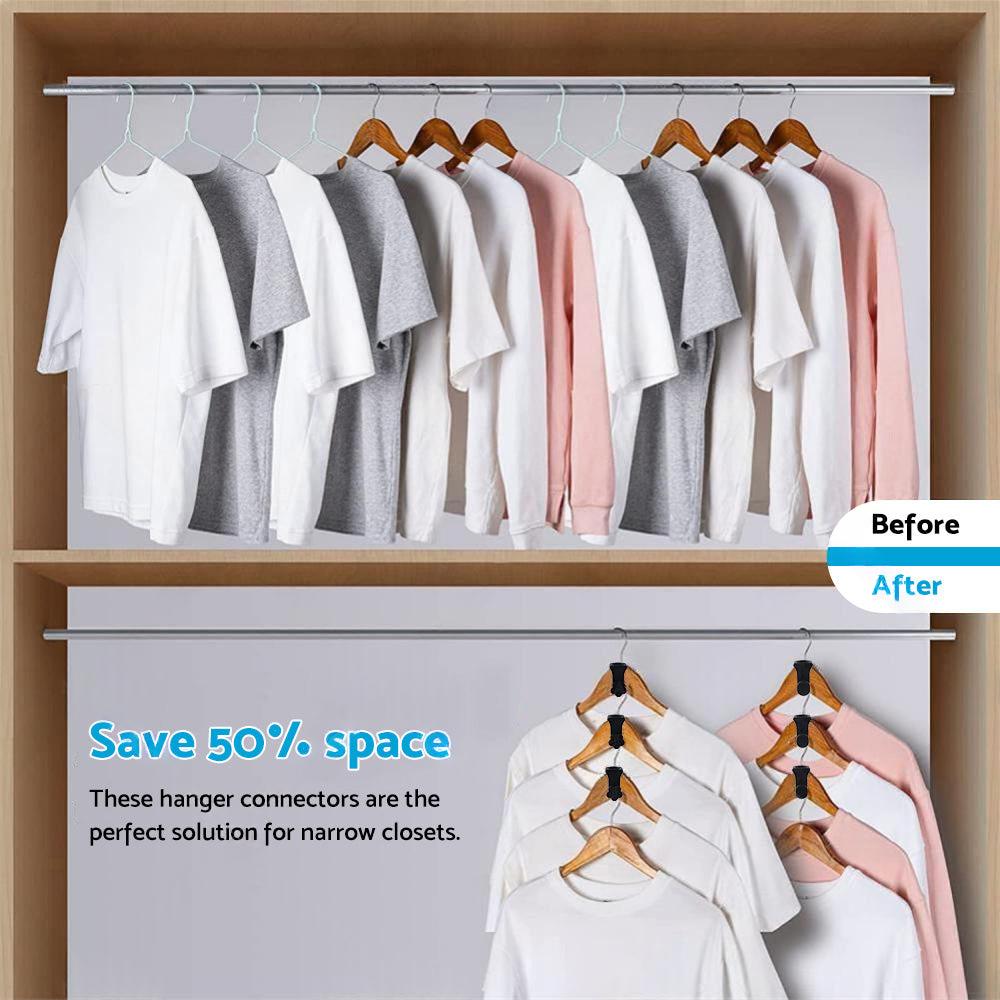 30PCS Closet Clothes Hanger Connector Hook Closet Space Organizer Space Saving