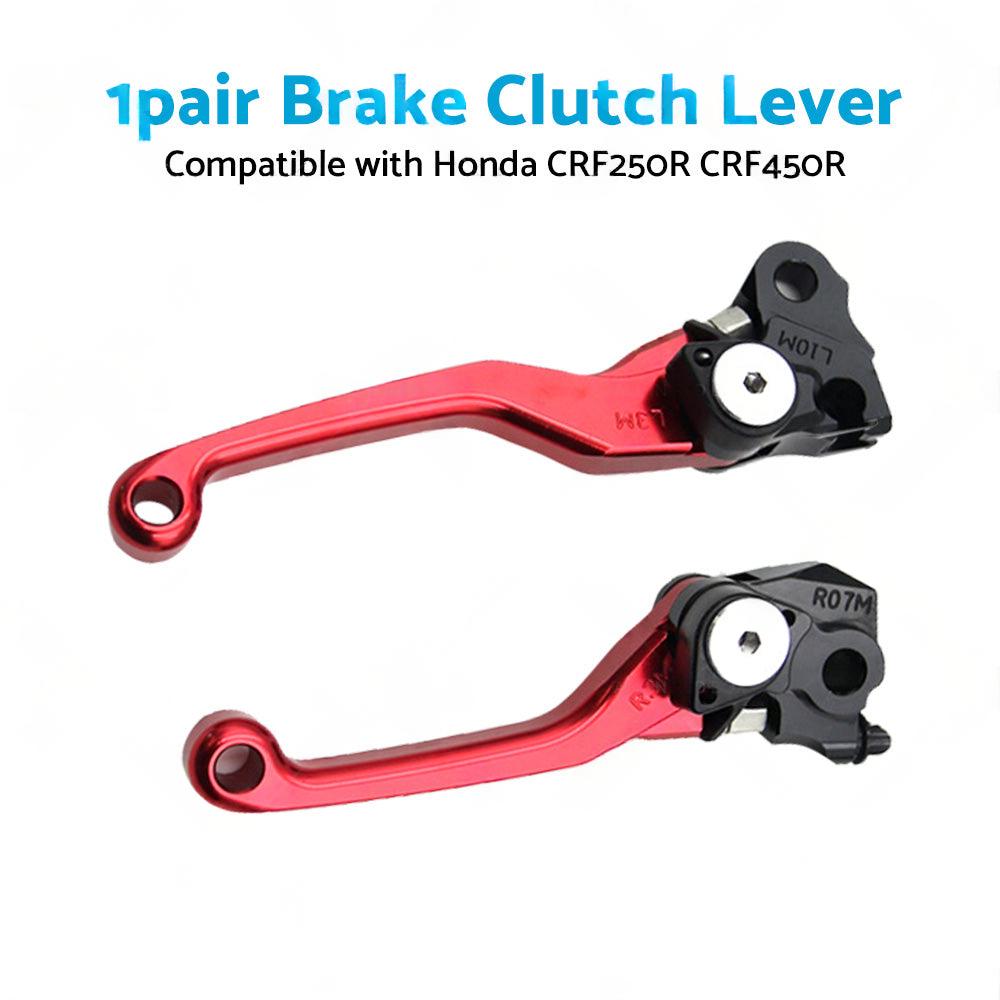 Pair Pivot Brake Clutch Lever Red Suitable For Honda CRF250R CRF450R 2007-2012