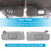Sun Visor Pair Left & Right Suitable For Holden Barina TM 2011-2018 Grey
