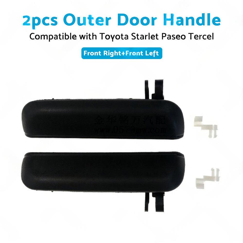 Pair LHRH FRONT Outer Door Handle Suitable For Toyota Starlet EP91 96~99 Black