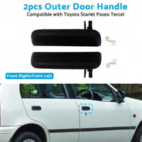 Pair LHRH FRONT Outer Door Handle Suitable For Toyota Starlet EP91 96~99 Black