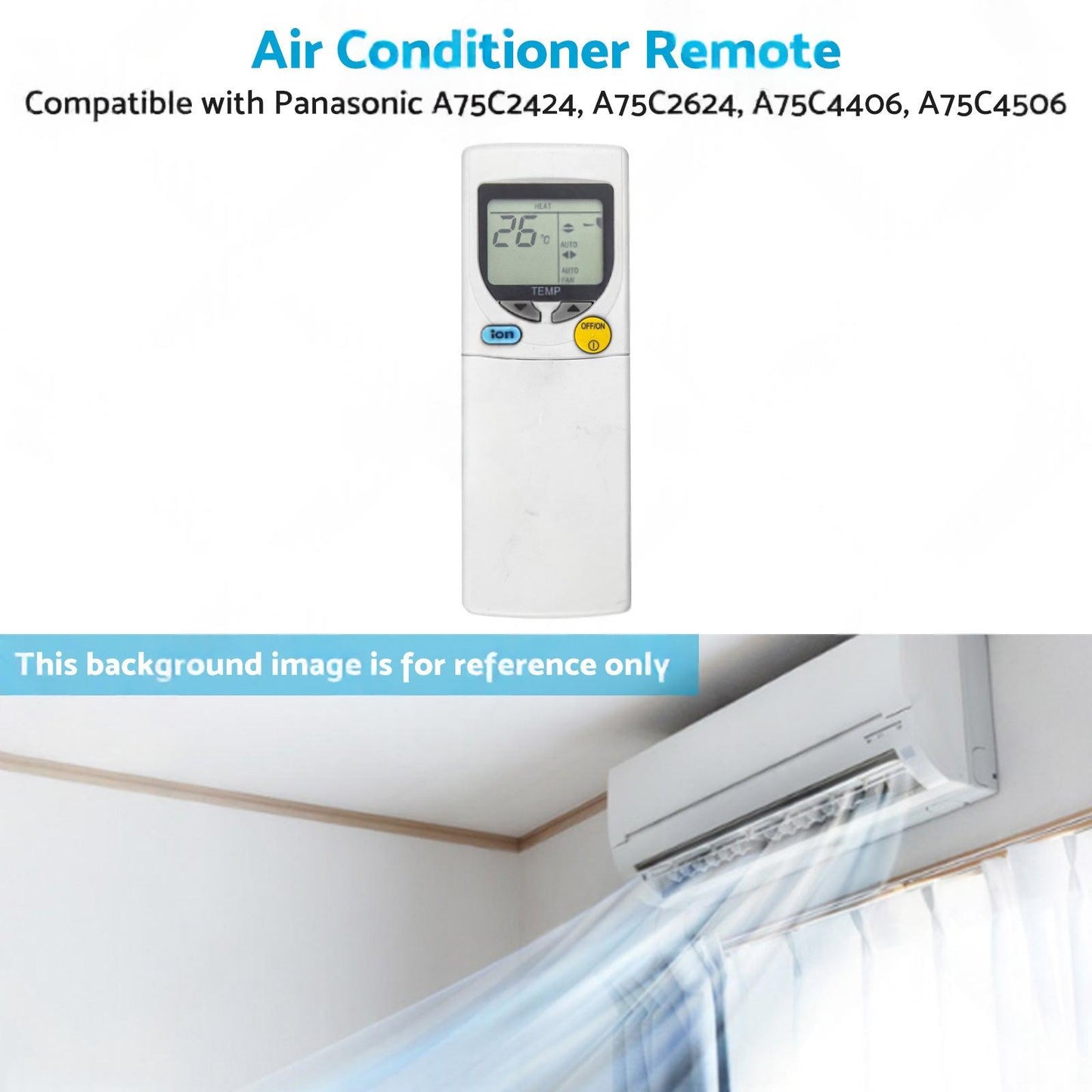 Air Con Remote Suitable for Panasonic A75C2424, A75C2624, A75C4406, A75C4506