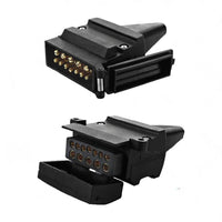 Pair 12 Pin Plug and Socket Connectors Suitable For Trailer Camper Caravan 4WD