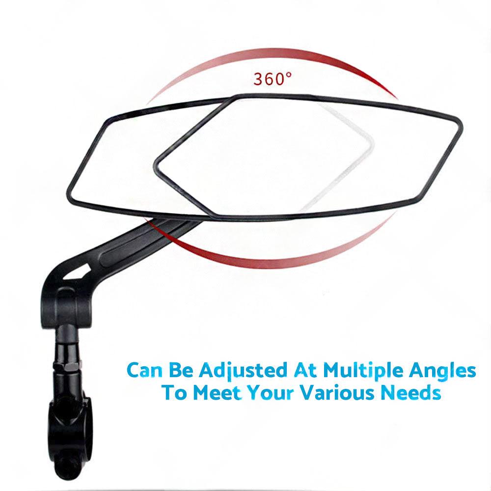 Bicycle Handlebar Rearview Mirrors Rectangle Back Mirror Suitable For Bike & Cycle