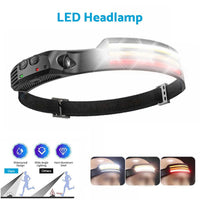 230 Angle LED Headlamp Rechargeable Super Bright Head Torch Headlight Suitable For Outdoor Use