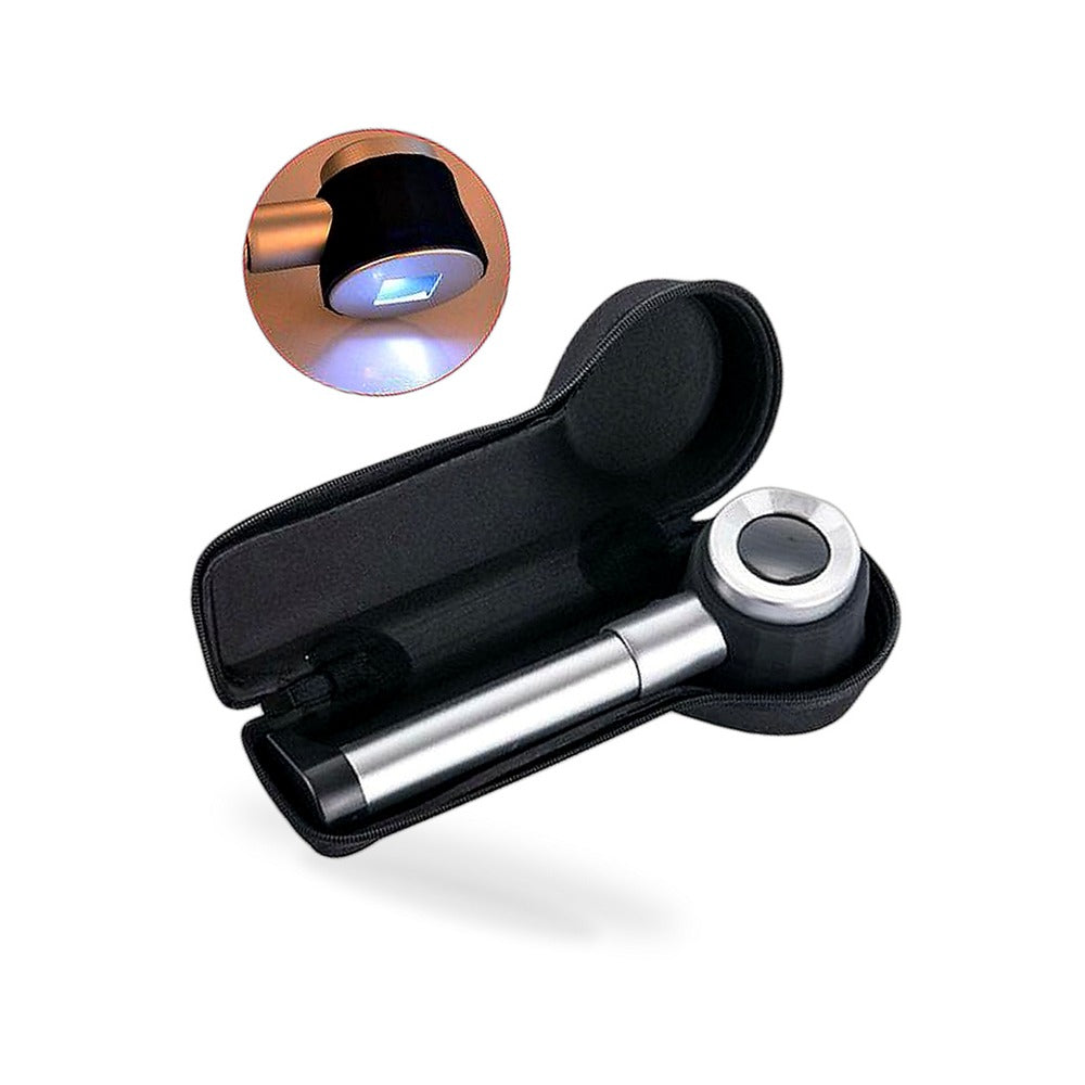 Hand Held 45x Magnifying Glass Jewellery Magnifier Loupe with Scale 3 LED Lights