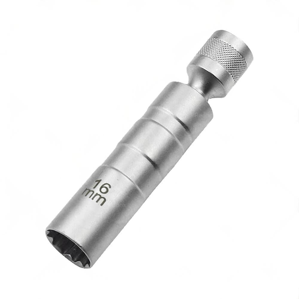 14/16mm Thin Wall Magnetic Swivel Spark Plug Socket 12 Point Removal Tool Suitable For Automotive Engine Maintenance