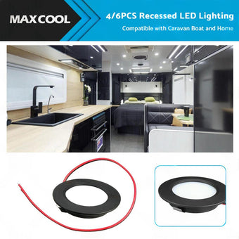 compare product 4/6x 12V Dimmable Spot Lights Suitable For Caravan & Boat Black Downlight Warm White AU