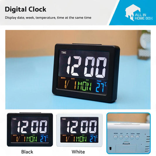 Digital Home Large Jumbo LED Wall Desk Clock With Calendar Temperature