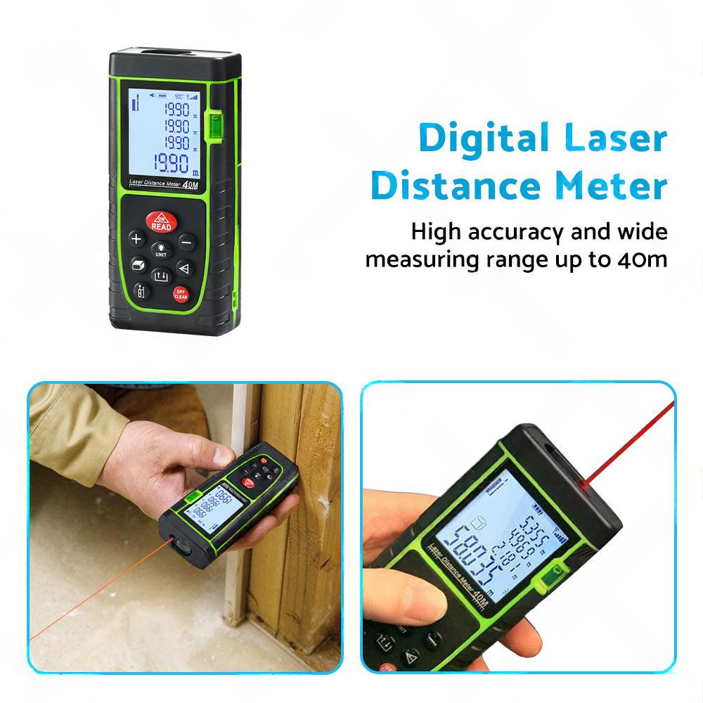 40m Handheld Digital Laser Distance Meter Finder Measure Tape Range Finder Tools