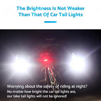 120 Lumens LED Bike Tail Light USB Rechargeable Powerful Bicycle Rear Light