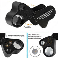 60x30mm Pocket Jeweller?¡¥s Eye Loupe Magnifier With LED Light Suitable For Jewelry