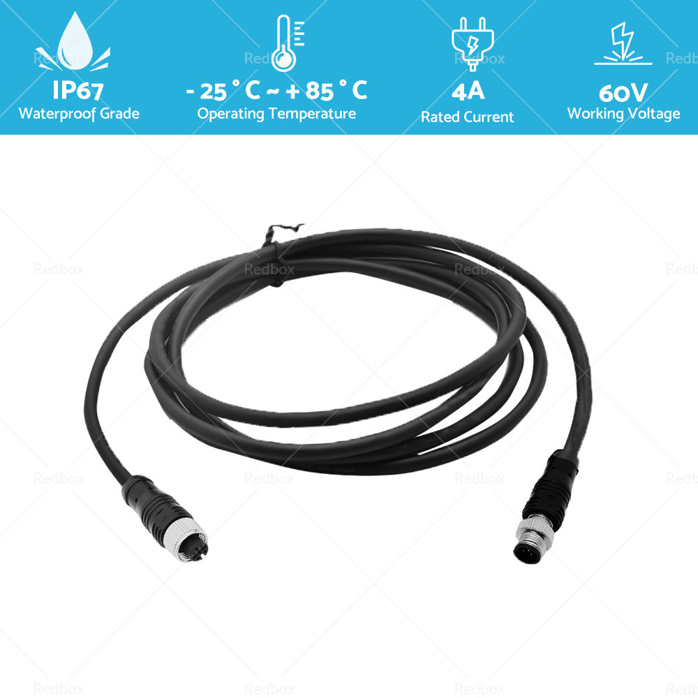 {{ 2m NMEA2000 Drop Cable Black 5-Core Female Straight Head to Male Straight Head }} - Buy Car Parts Online at {{ Kaka Auto Parts }}.