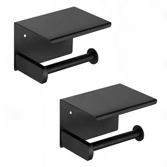compare product 2x Stainless Steel Toilet Paper Roll Holder With Storage Hook & Phone Shelf for Bathroom
