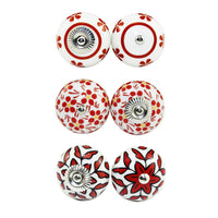 6 Pcs Cupboard Door Knobs Handles Drawer Pull Vintage Ceramic Knob Shabby Chic