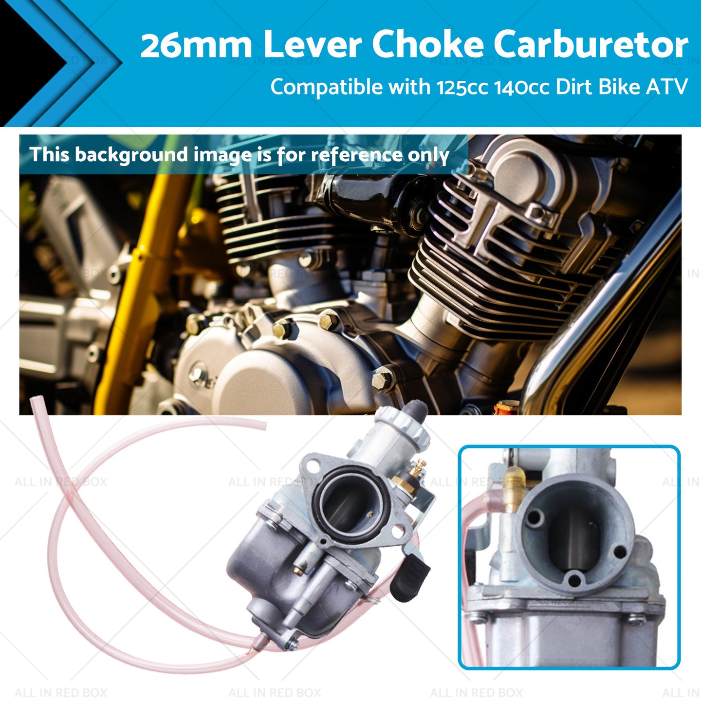 {{ 26mm Lever Choke Carburetor Carby Suitable for 125cc 140cc Dirt Bike ATV }} - Buy Car Parts Online at {{ Kaka Auto Parts }}.