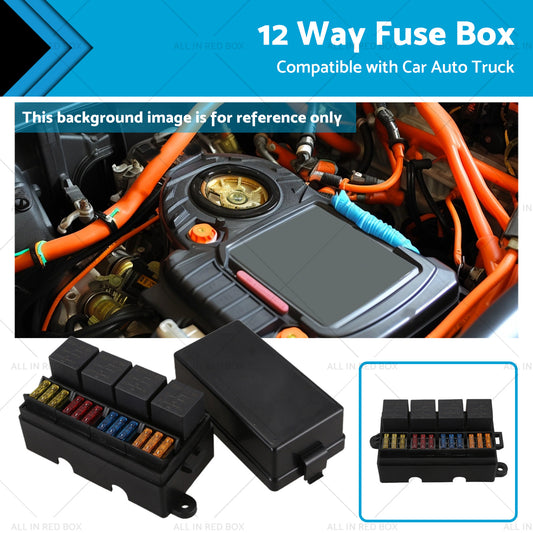{{ 12 Way Blade Fuse Box 4-Relay Holder and Terminal and Fuse 12V 40A Car Auto Truck 4Pin }} - Buy Car Parts Online at {{ Kaka Auto Parts }}.