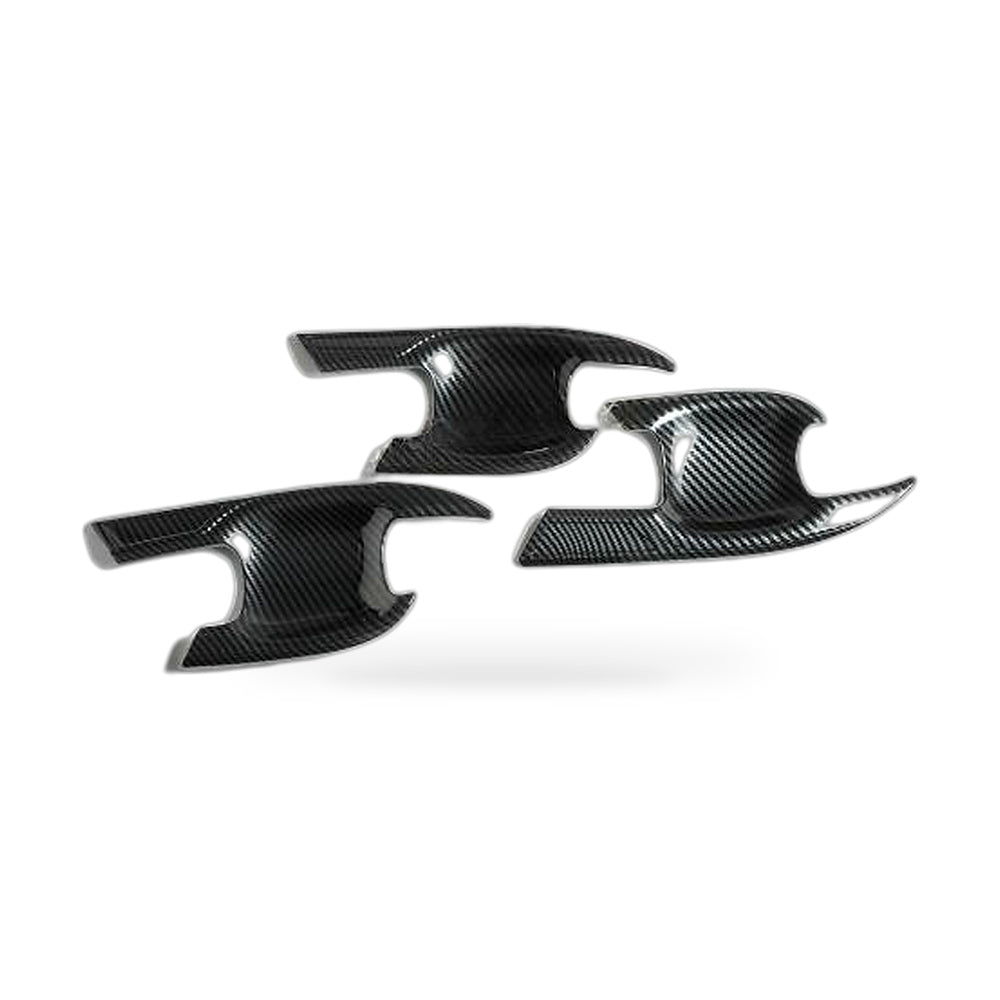 Carbon Fiber Look Door Handle Bowl Strip Covers Suitable for Toyota Kluger
