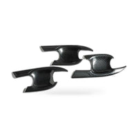 Carbon Fiber Look Door Handle Bowl Strip Covers Suitable for Toyota Kluger