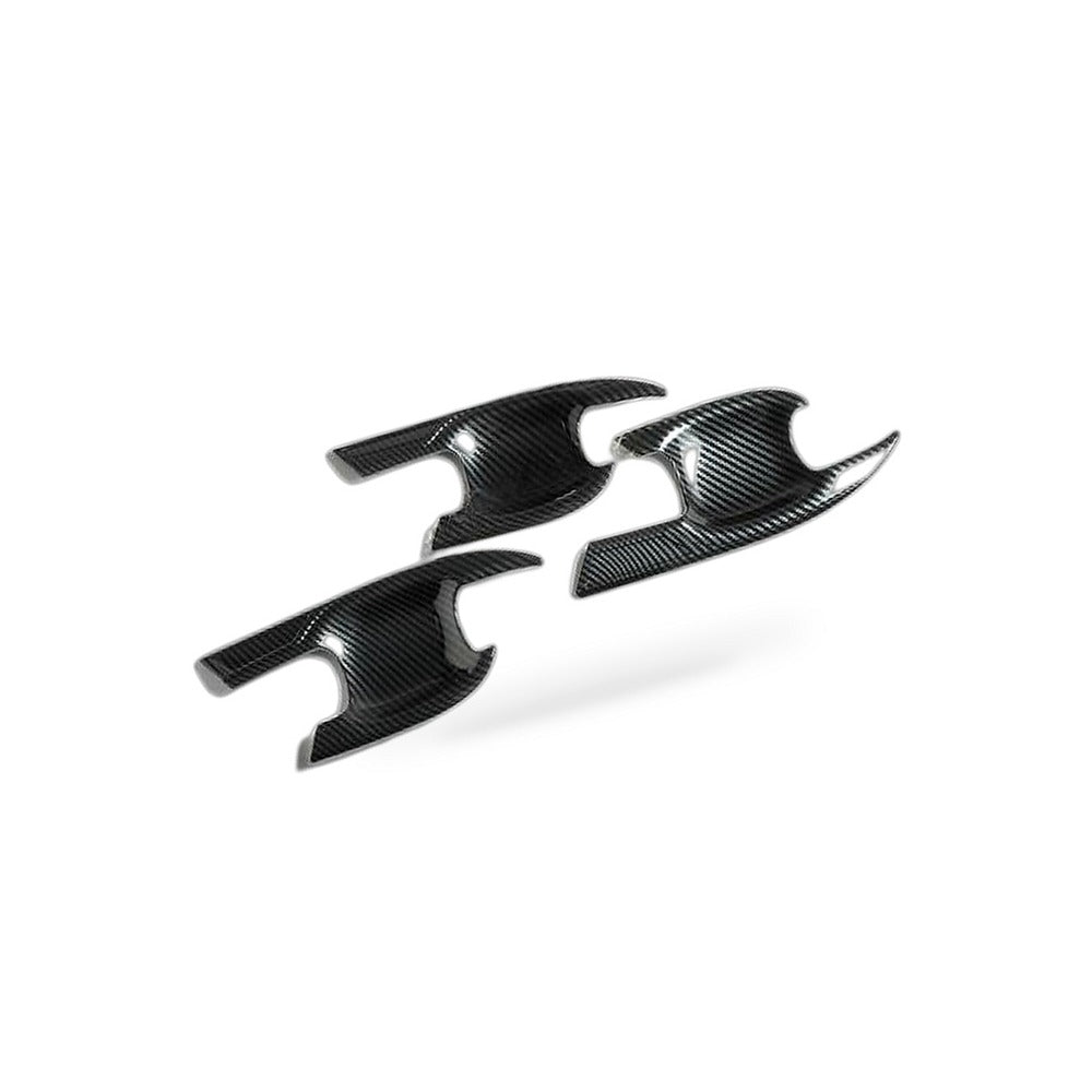 Carbon Fiber Look Door Handle Bowl Strip Covers Suitable for Toyota Kluger