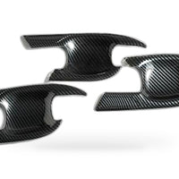 Carbon Fiber Look Door Handle Bowl Strip Covers Suitable for Toyota Kluger