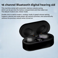 1 pair of digital rechargeable hearing aids, voice amplifier – Silver + Black, in-ear sound amplifiers