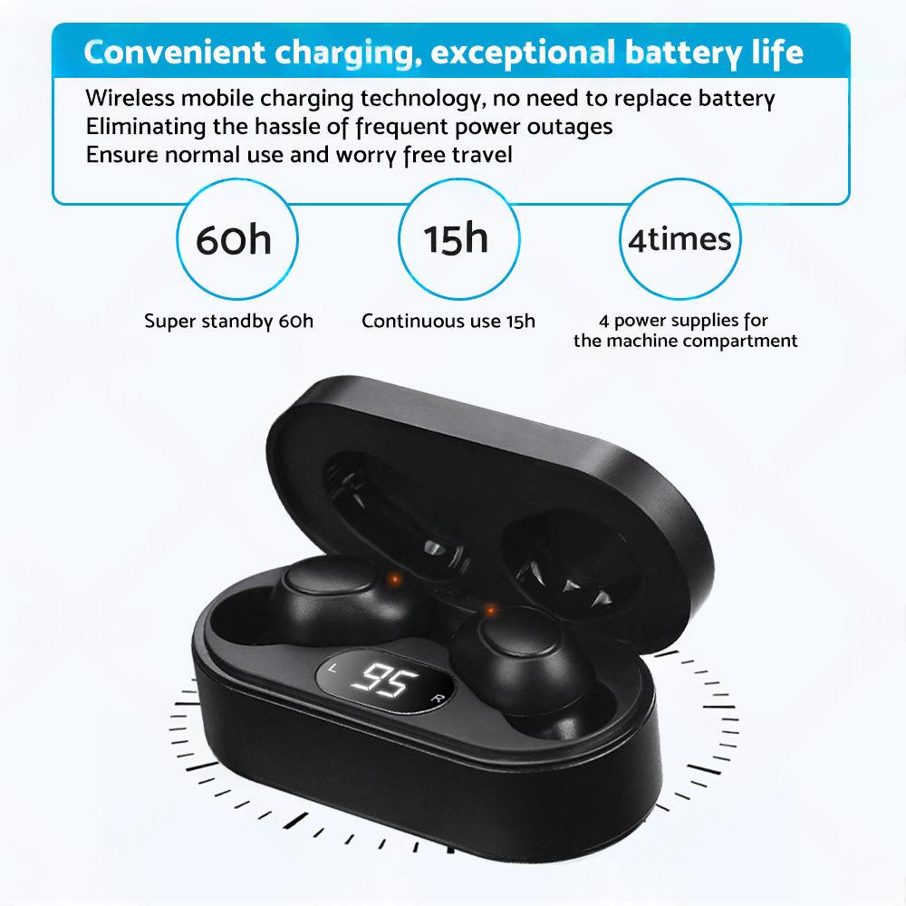 1 pair of digital rechargeable hearing aids, voice amplifier – Silver + Black, in-ear sound amplifiers