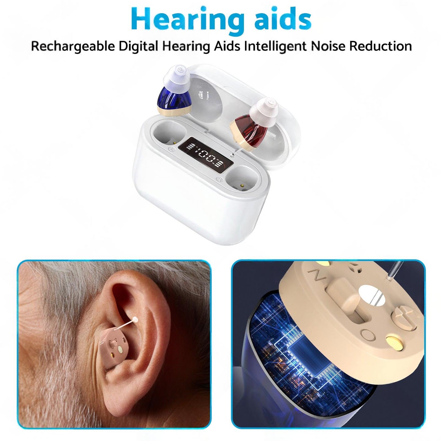 Rechargeable Hearing Aids Digital Hearing Aids Intelligent Noise Reduction