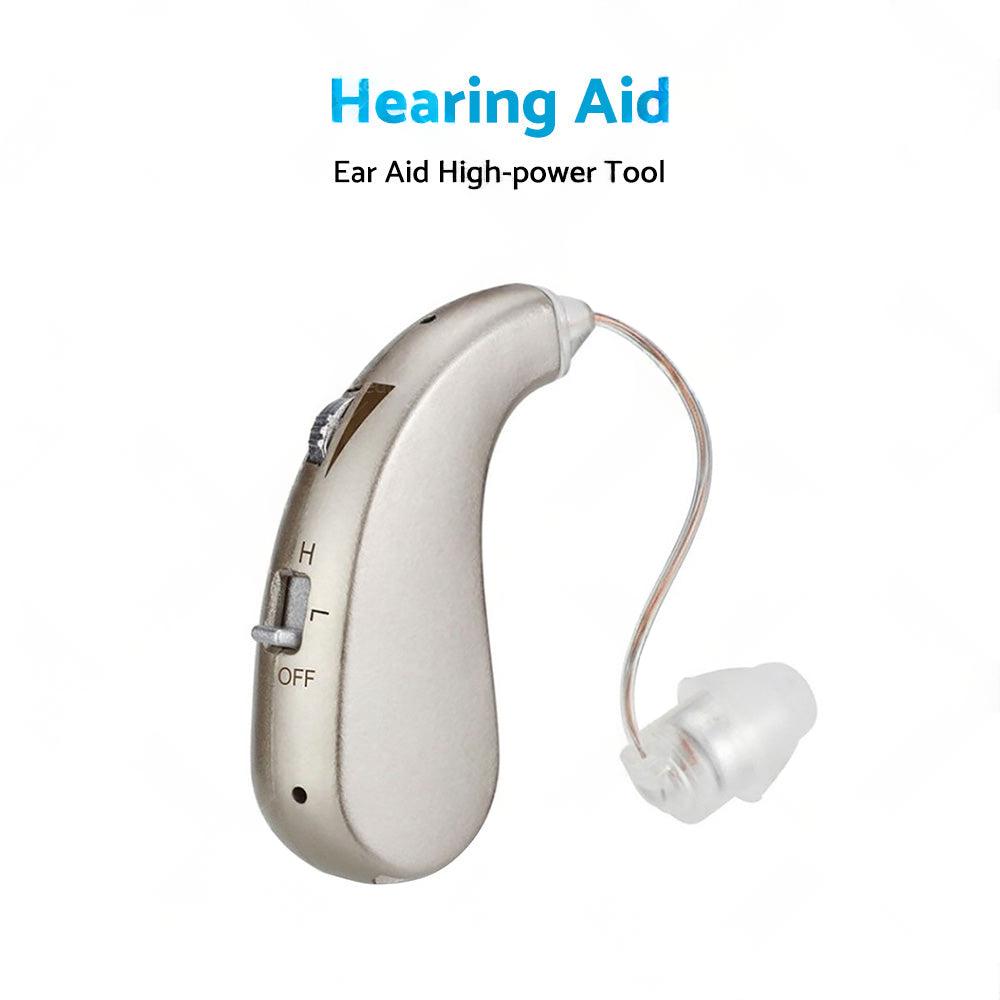 Rechargeable Digital Hearing Aid Severe Loss BTE Ear Aid HIGH-POWER Tool Kit